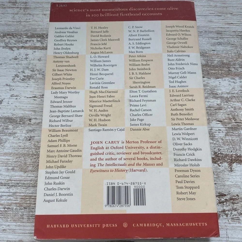 The Faber Book of Science By John Carey Vintage 1995 Paperback Anthology Guide